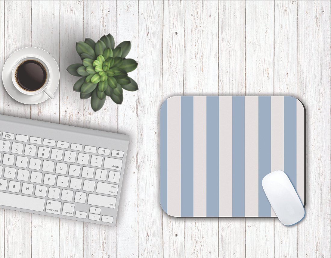 Fantaboy Striped Blue Pattern Mouse Pad